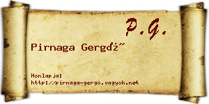 Pirnaga Gergő névjegykártya